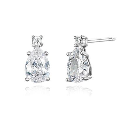 925 Silver Simple Waterdrop Stone Earrings GISVEE137