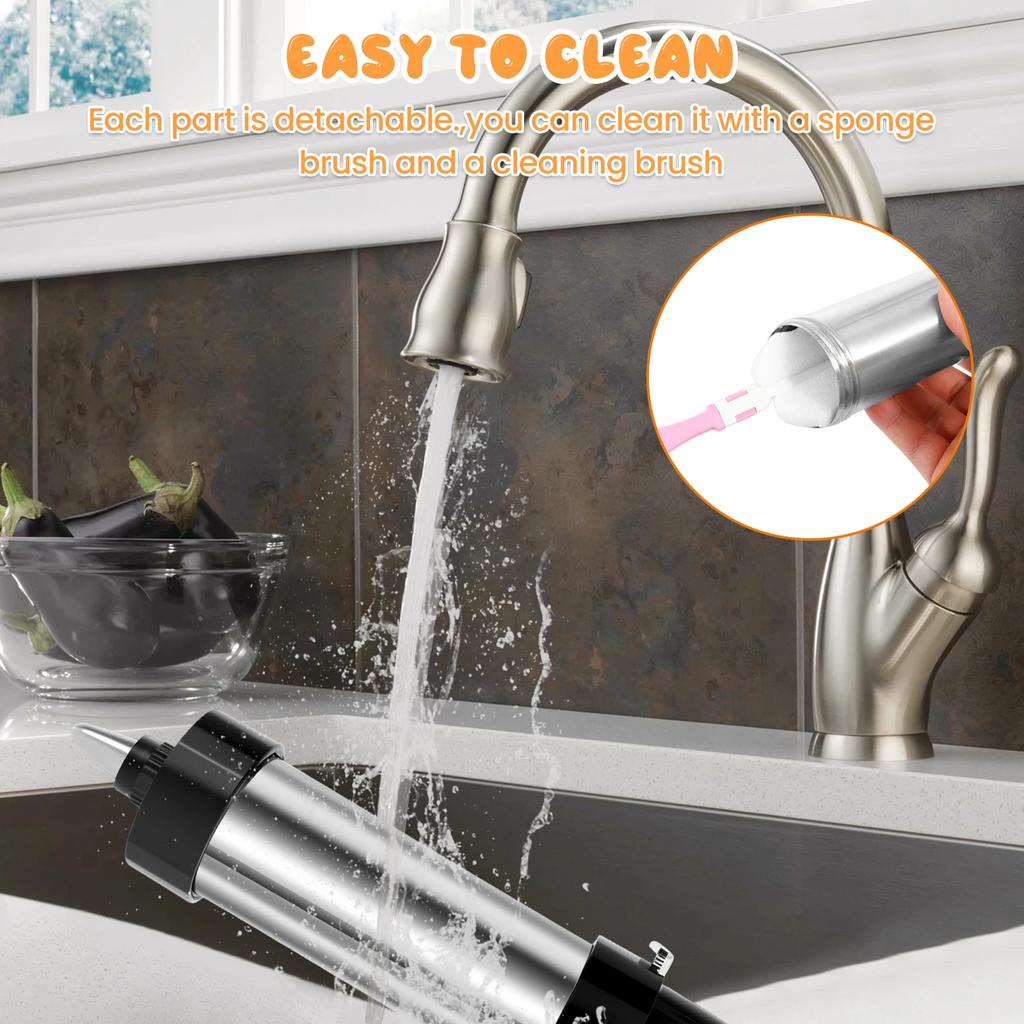 Cookie Press Kit Detachable Stainless Steel Cookie Squeeze Gun Kit with 13 Biscuit Trays 8 Frosting Nozzles Kitchen Baking Tools