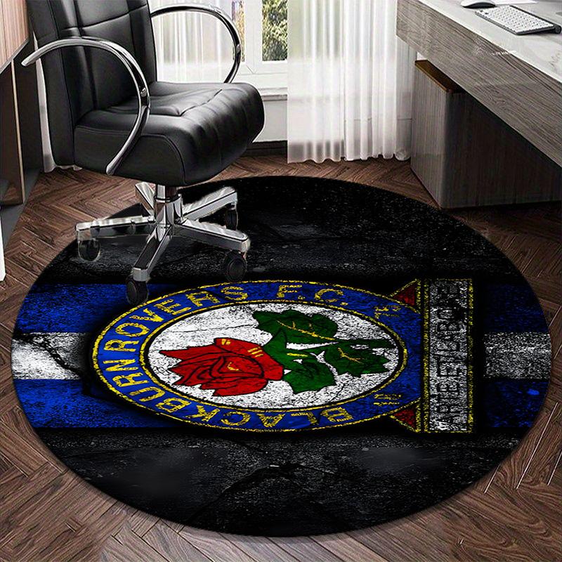 1PC round rug Rovers Crest Football Club Printed Round Area Rug ,Rug For Home Office, Round Chair Rug, Decorative Carpet Fan gifts Christmas gift