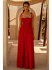 2026 Spring Women's Sleeveless Pleated Mesh Dress with Spaghetti Straps