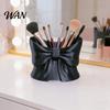 Durable Pen Cup Bow Holder 3D Printed Cute Pencil Cosmetic Brush Organizer Desktop Makeup for School Home Office Supplies Satin Texture