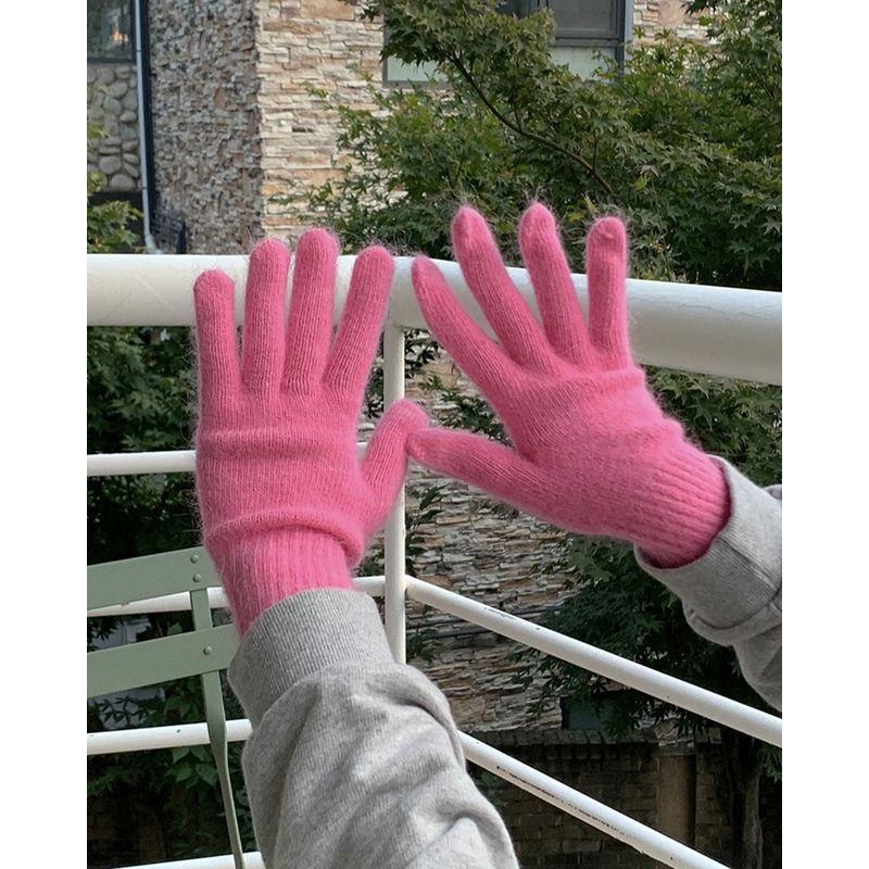 

INS Женские мягкие длинные вязаные перчатки без пальцев из кроличьего меха Bright powder All yards