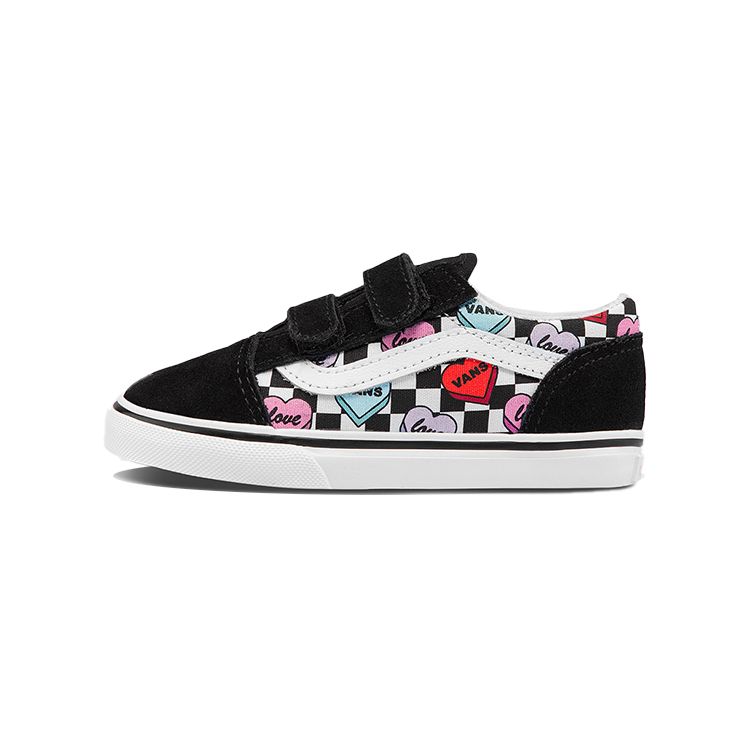 Vans Old Skool Low Top Walking Shoes Baby Shoes Black White Red VN000D3YABY