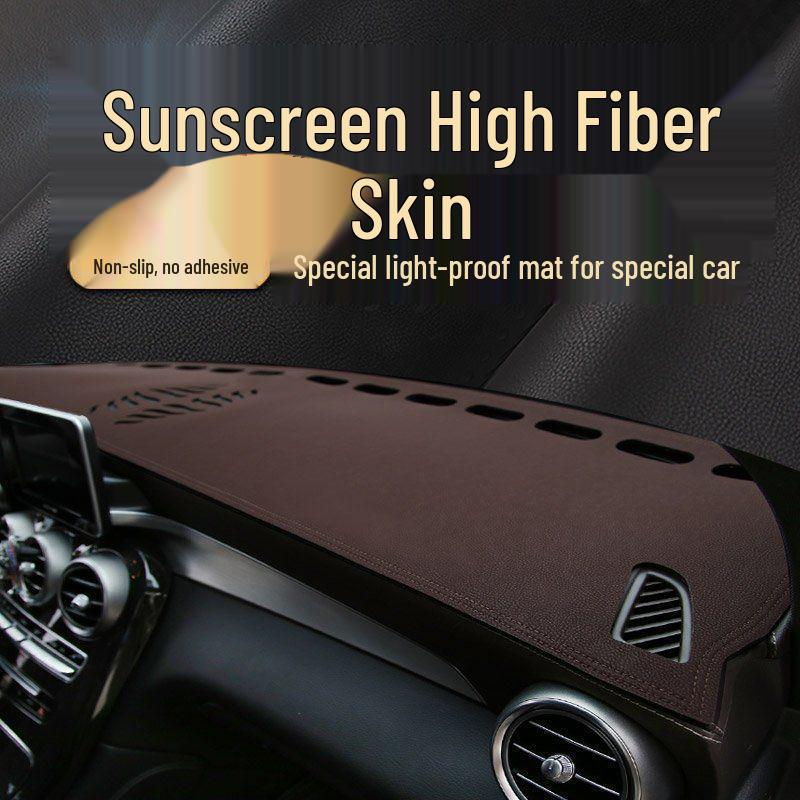 Car Sunshade Anti-slip Dashboard Mat - Fine Leather Light-blocking Console Protector