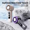 Handheld Mini High-Speed Turbine Fan with Ice Compres 100-Speed Wind Stepless Speed Adjustment LED Display Portable Cooling Fan