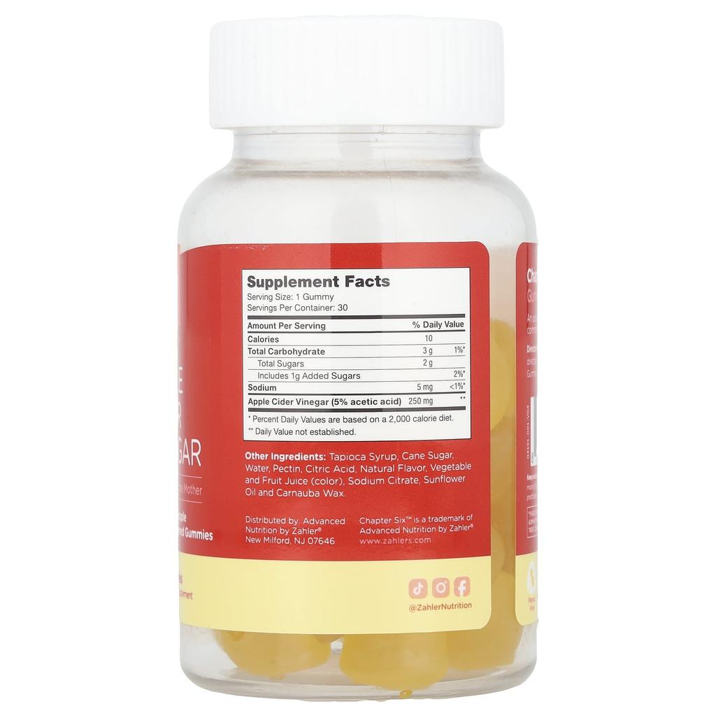 Apple Cider Vinegar Gummies, Pineapple Flavor, 250Mg, 30 Gummies