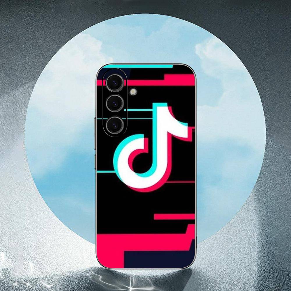 TikTok Musical Logo For Samsung Galaxy S25 S24 S23 Ultra S22 S21 Plus S20 Black Soft Silicone Protective Case
