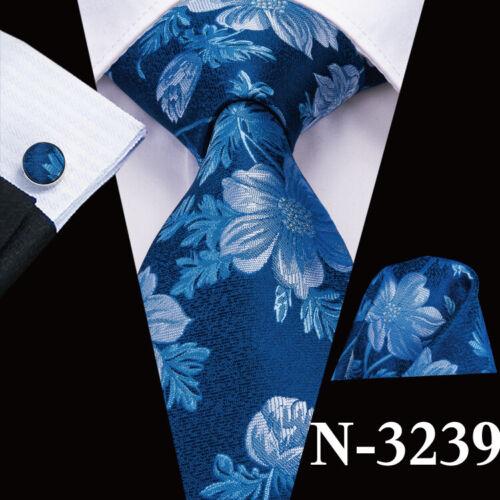 280 Styles Silk Mens Tie Pocket Square Hankerchief Cufflinks Wedding Set Prom
