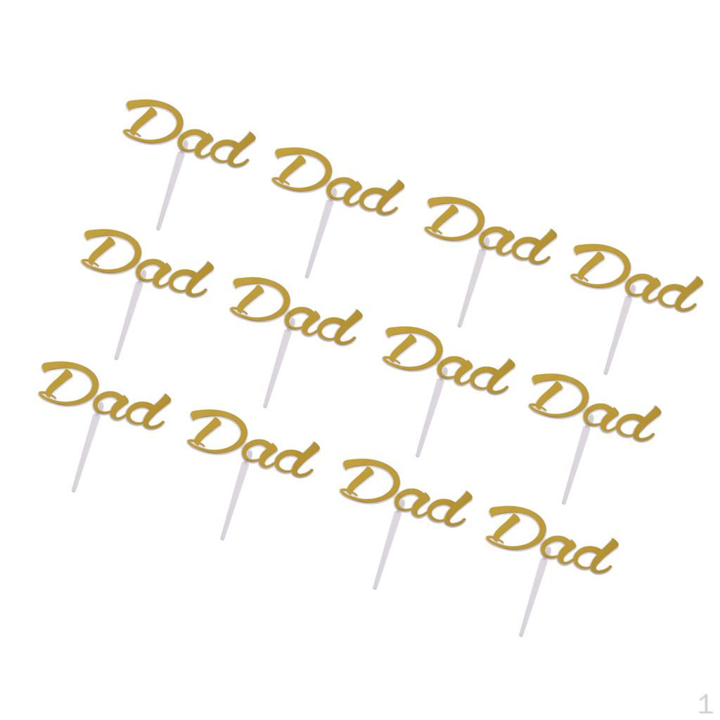 Pack of 12 Dad Birthday Cupcake Toppers Day Decoration