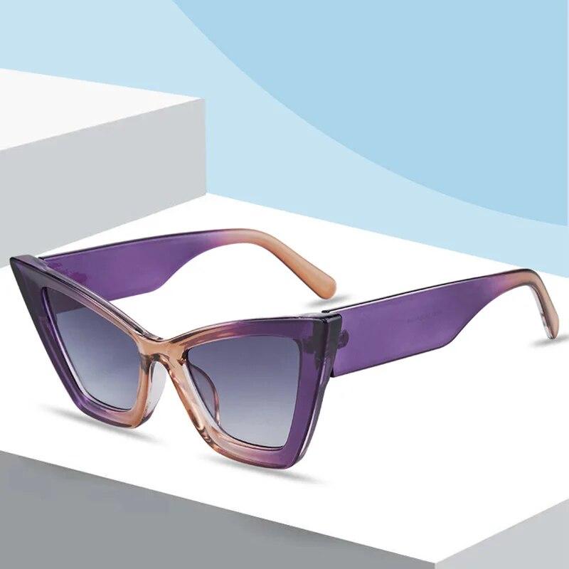 New Large Frame Triangle Cat-eye Sunglasses Europe And The United States Fashion Personality Catwalk Sunglasses Female