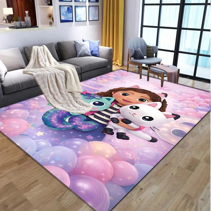 Gabby's Dollhouse Pattern Rug, Indoor/Outdoor Mat, for Picnic, Gameroom, Bedroom, Office, Living Room, Home Decor Carpet, Birthday Gift