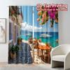 2pcs, 2D FLAT PRINTING Curtains (Without Rod) Seaside Bloom(2) Modern Window Curtain Yarn Curtains Decorations Inside Perfect