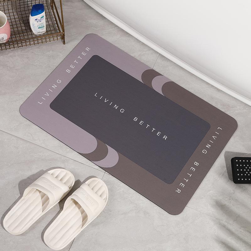 Oval Home Bathroom Diatom Mud Floor Mat Balcony Kitchen Absorbent Non-slip Mat Door Entry Square Door Mat