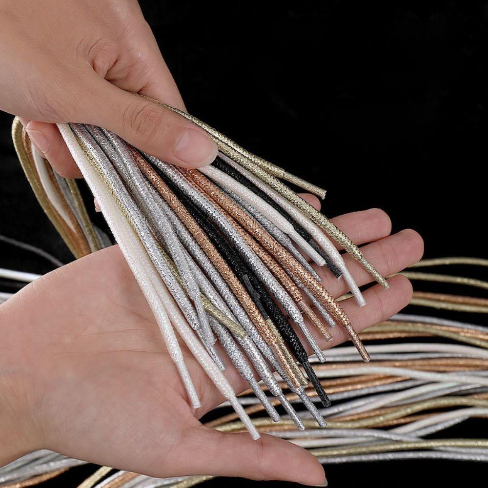 1Pair Creative Sneaker Laces Pearlescent Colorful Lurex Shoelaces  Shoe Accessories