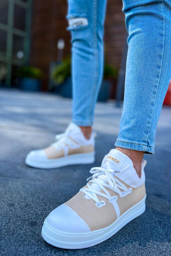 Chekich H New Collection CH219 Laser Men Shoe White Black Brown Tan