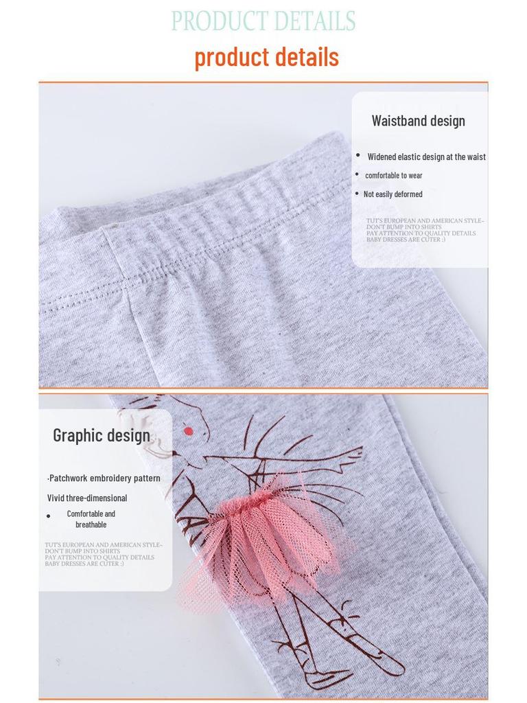 Frühling 2026 Prinzessinnen Tanzmuster Leggings für Mädchen