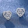 Simulated Diamond Heart Earrings for Women In S925 Sterling Silver with Zirconia Six-Prong Setting