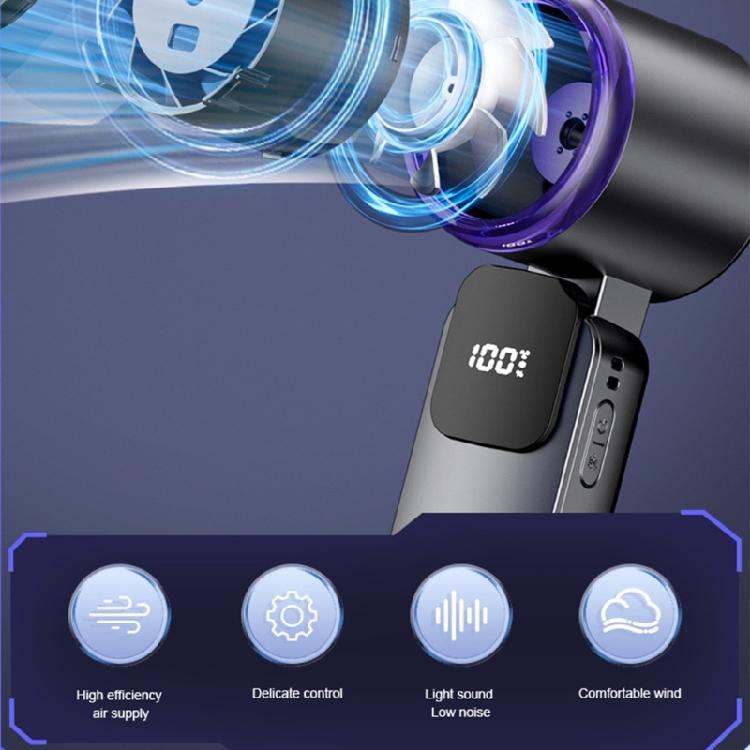 Foldable Portable Fan With Ice Ceramic Cooling 199 Wind Speeds Digital Display Quiet Operation For Home Travel Gift