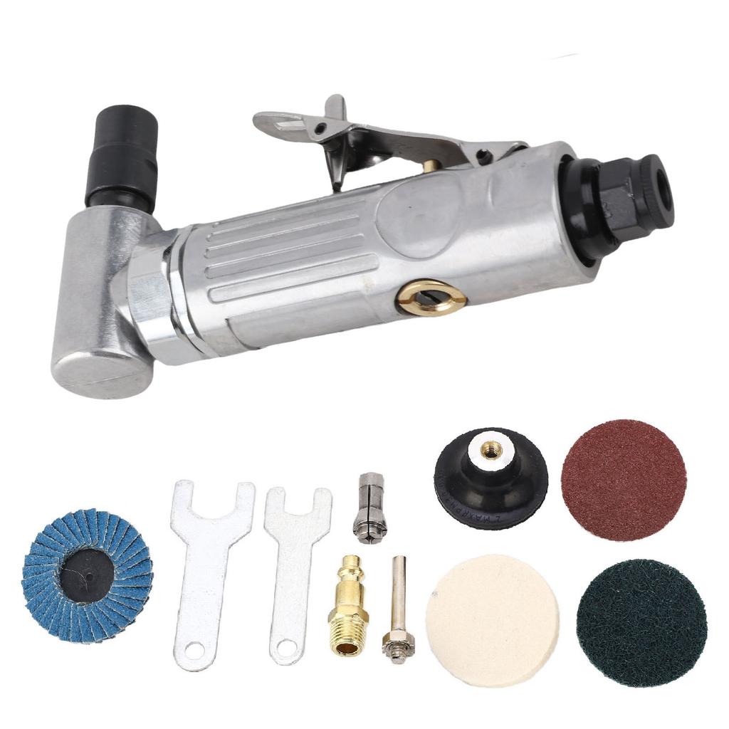 Pneumatic Grinding Set Right Angle Air Die Grinder 0.3HP Motor 1 4 1 8 Chuck Adjustable Speed