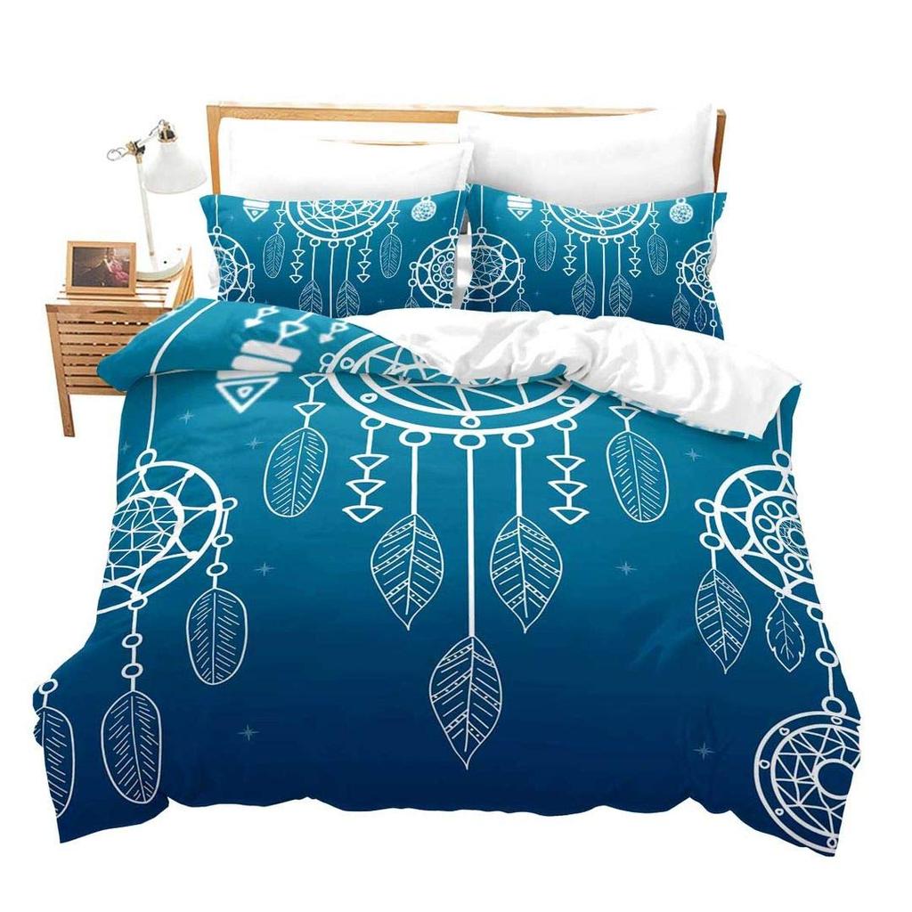 Cartoon Dreamcatcher Duvet Cover Set Single King Feather Bedding Set Microfiber Bohemian Comforter Cover For Girls Women Room