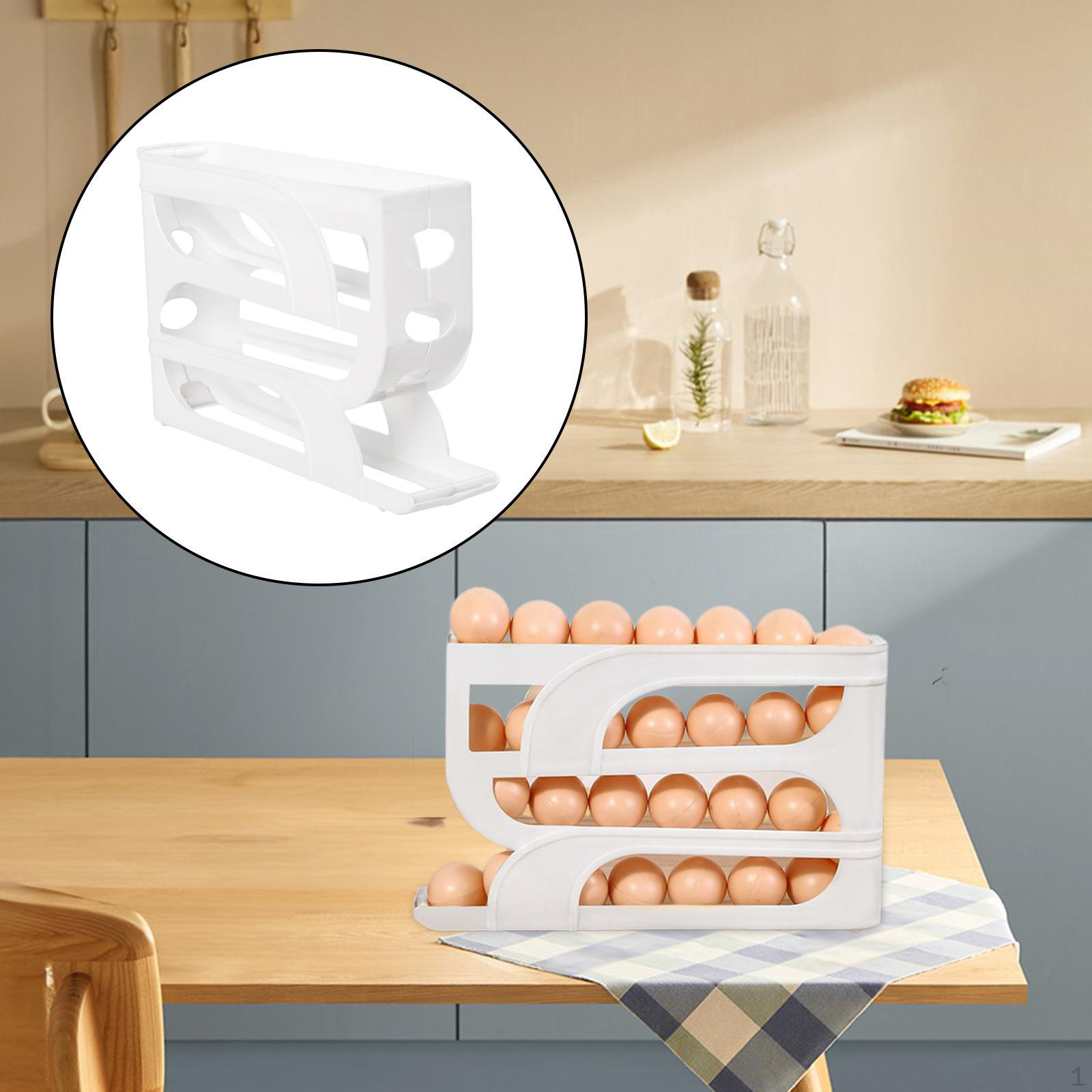 Держатель для катания яиц, контейнер для экономии места, креативная коробка для хранения White 4 Tier