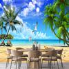 Ocean Beach Wallpaper Blue Sky Coconut Tree 3d Wall Mural Bedroom Living Room Sea Wallpaper Decor