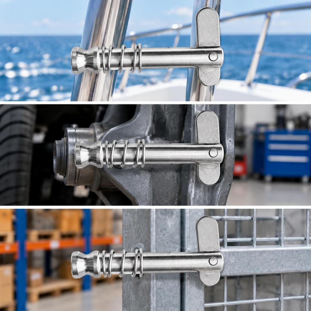Cylindrical Spring Pin with Plate Tab Resistant Stainless Steel Retaining Fastener for Yacht,