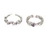 Ring Women's Purple Zircon Love Opening Fashion Light Luxury High Sense Index Finger Ring Niche Personality Exquisite Versatile