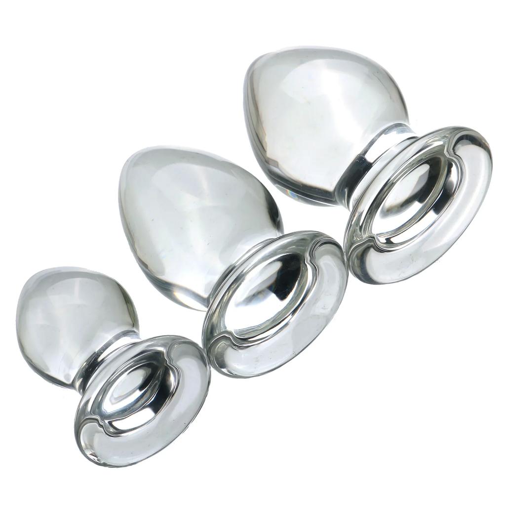 3 Size Butt Dilator Anal Plug for Women Vaginal Expander Glass Big Dildos Female Masturbator Sex Toys Adults Games Erotic