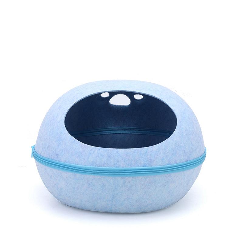 Cat Bed Detachable Natural felt Cat Bed Breathable Cat Cave Dark Gray Cat Bed House With Cushion for Pets Cats Pet Accessories