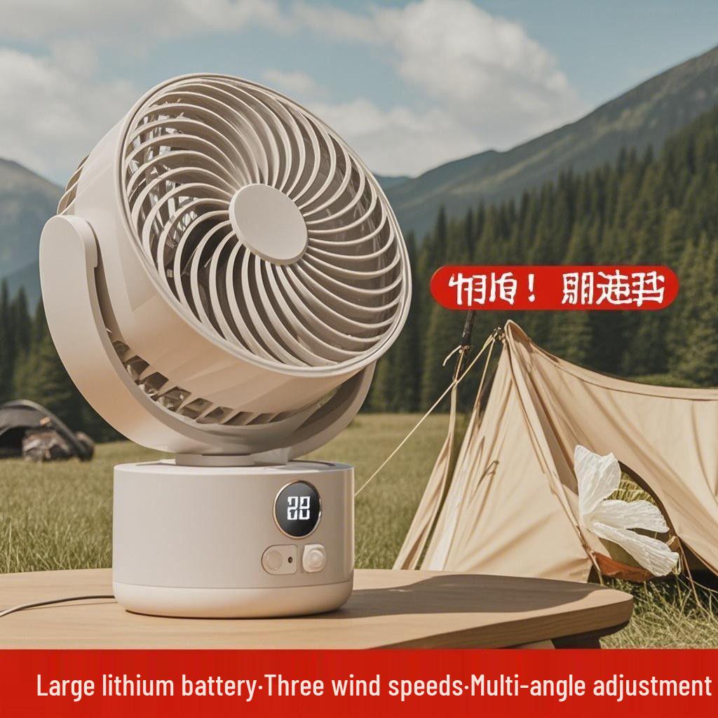 Oscillating Student Fan with 16-Hour Battery for Silent Classroom & Office Cooling
