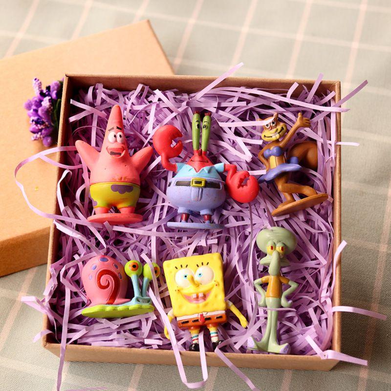 Squarepants Spongebob 6pcs Figures Cartoon Anime Figure Model Decoration Doll