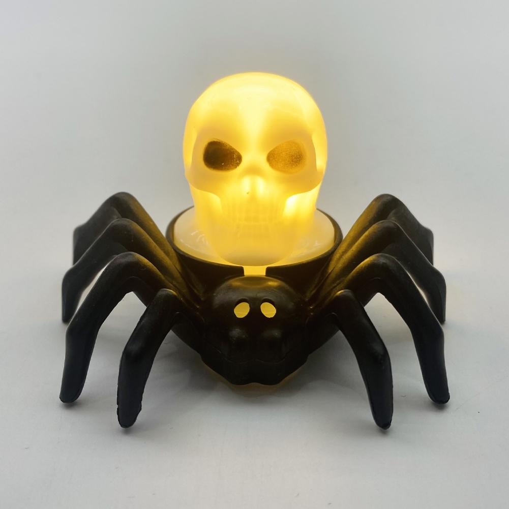 Halloween Spider Decoration Light LED Electronic Candle Lamp Spider Skull Night Light Halloween Party Decoration Supplies Horror Props