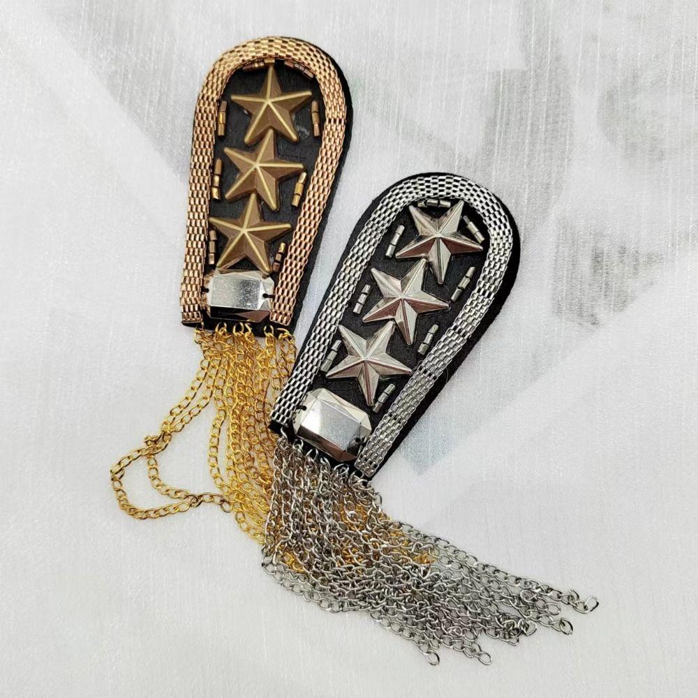 Punk Fringe Shoulder Mark Epaulet Star Shoulder Flash Retro Epaulette  Cosplay
