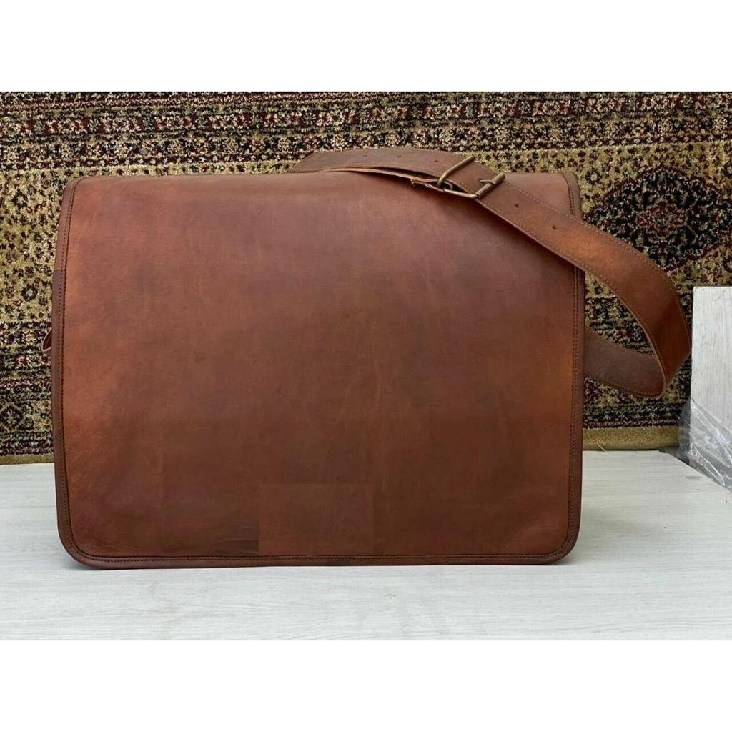 Bag Messenger Briefcase  Full Flap New Leather Satchel Shoulder Laptop