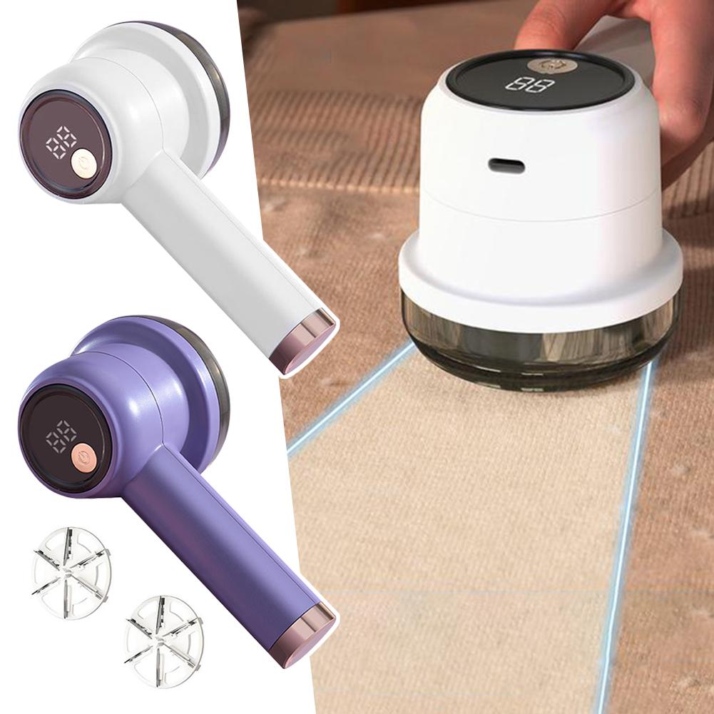 LED Digital Display Fabric Shaver 3 Speed Settings Safety Protection Smart Cordless Electric Lint Remover Garment Care Companion