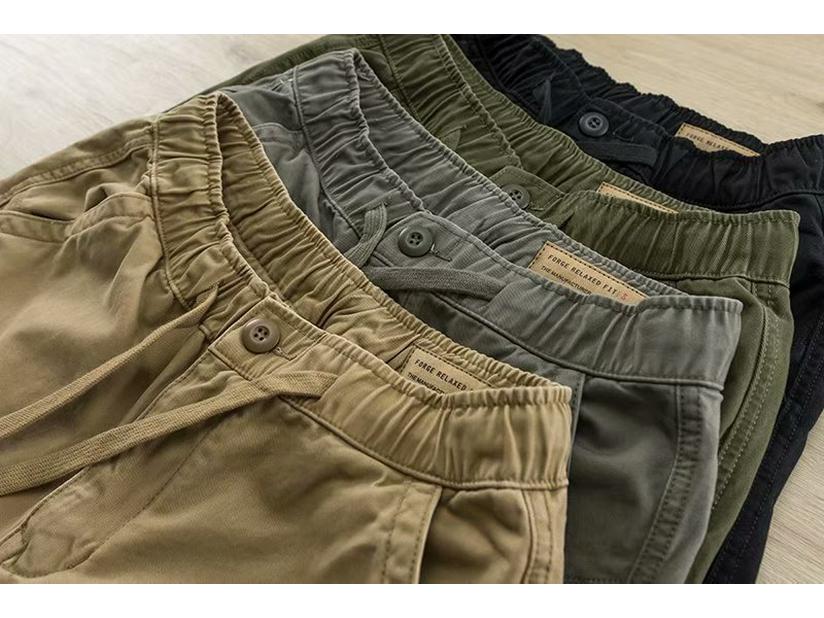 Men's Trendy Casual Black Cotton Slim Work Shorts