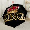 Queen Crown Roses Stars Automatic Umbrella Compact 8 Rib Design Foldable Design Travel Essential Fashionable Accessory