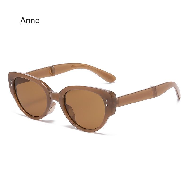 Retro Cat Eyes Foldable  New High-end Fashion-proof Sun Protection And Ultraviolet Narrow Frame Sunglasses gafas de sol