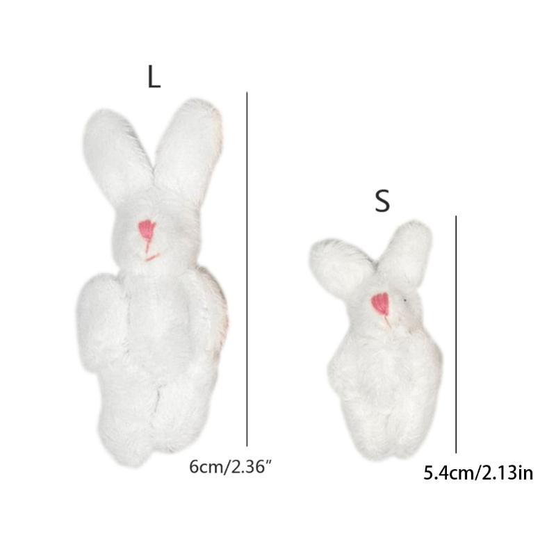 5Pcs Mini Soft Plush Bunny Joint Rabbit Doll Decoration for House Plush Mini Toy Stuffed Bunny Doll Bunny Figure Toy