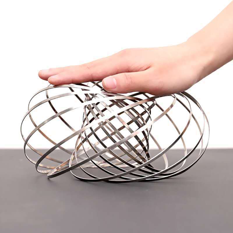Fun Flow Ring 3D Dynamic Spring Decompression Bracelet Magic Arm Gyroscope Stress Relief Toy Stainless Steel Sensory Fidget Toy