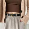 Korean Style Women's Genuine Leather Thin Waist Belt - Retro Pin Buckle, Versatile and Stylish