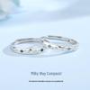Tichia Starry River S925 Sterling Silver Couple Rings - Exquisite Open Design