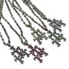 CH Croatia Retro Cross Diamond Inlaid Silver Necklace - High-End Punk Accessories