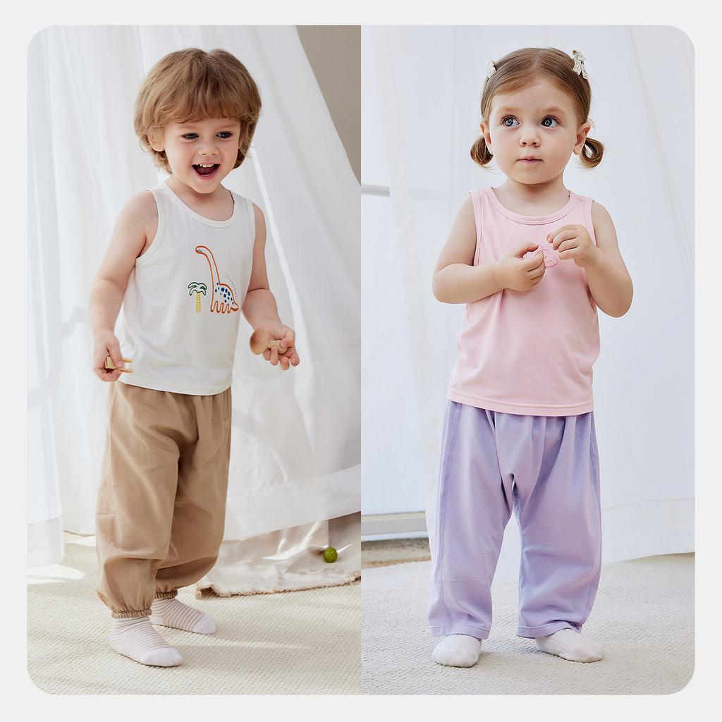 [2-piece Set] Mini Balabala Boys and Girls' Tank Top, Skin Friendly, Cool and Breathable Modal Top 2026