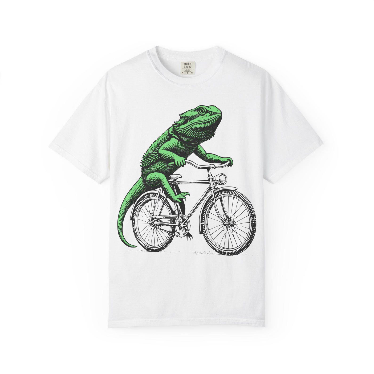 Bearded Dragon Bicycle T-Shirt: Quirky Animal Lover Gift S
