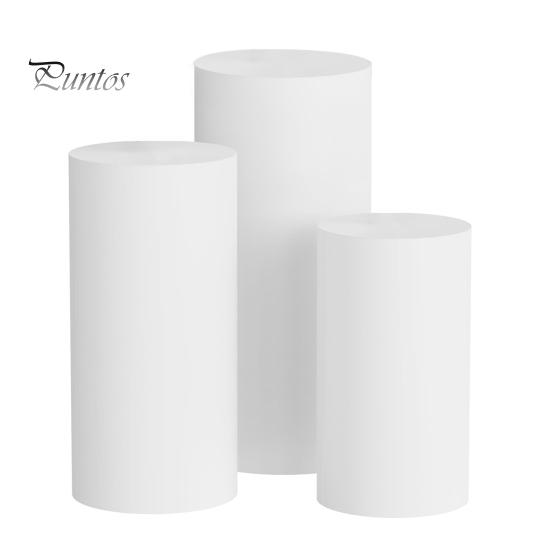 

3 шт./компл. чехол для подставки под цилиндр из полиэстера, чехол для подставки под цилиндр, однотонный тканевый чехол для праздничного постамента, подставки под пьедестал, декора на день рождения и свадьбу S белый