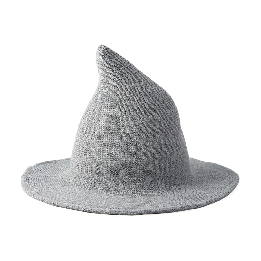 Halloween Pointed Witch Hat Wool Modern Party Witch Hats Knitting Fisherman Hat