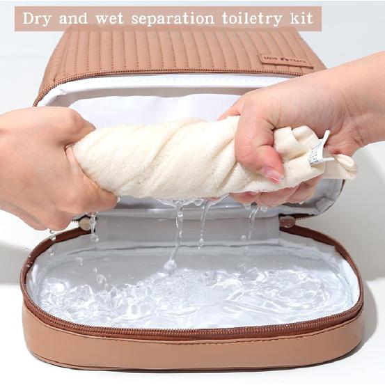 Women's Cute Cosmetic Bags Travel Toiletry Bag Waterproof Leather Cosmetic Bag Set with Handle Zipper Portable Makeup Bags Storage Bag On-the-Go