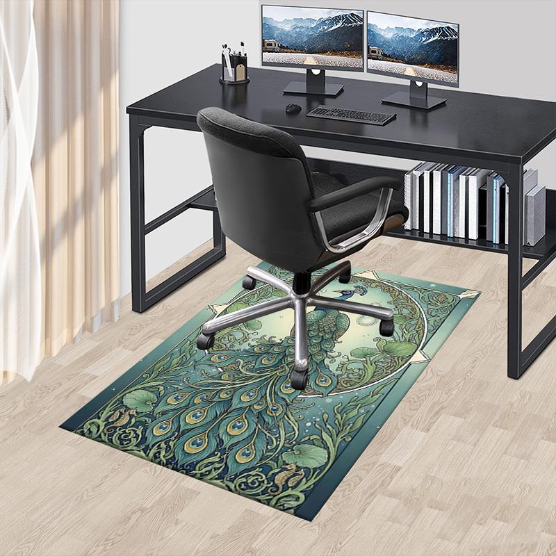 1PC Peacock Art Nouveau Extra Large Non Slip Floor carpet, Office, family, bedroom, Studio   Large Area Rug Indoor Rugs, , Vibrant Colors
